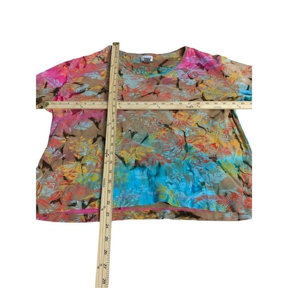 Chicos multicolored V-neck Pullover Top L/S Shirt Women Soft Pullover top, plus - Picture 9 of 9